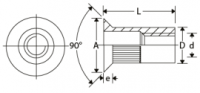 Ecrou à sertir M4X10 ALPC 30 Aluminium Epaisseur de serrage 0.5-3.0  Conditionnement: 1 pièce