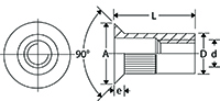 Ecrou à sertir M4X10 ALPC 30 Aluminium Epaisseur de serrage 0.5-3.0  Conditionnement: 1 pièce