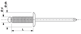 Rivet éclaté alu/acier tête plate BLANC - PWD SCELL IT